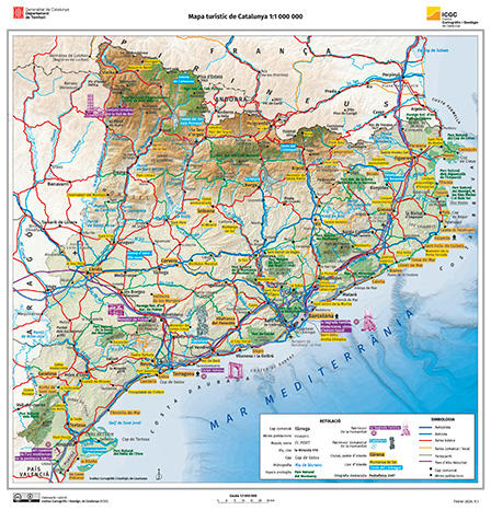 Mapa turístic de Catalunya 1:1 000 000